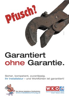 Kampagne der Interessensvertretung der Installateure gegen den Pfusch